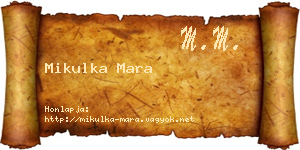 Mikulka Mara névjegykártya